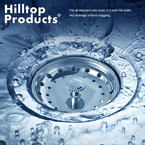 Stainless Steel Kitchen Sink Strainer & Stopper Set - 3.5 Inch Fits Standard Drains