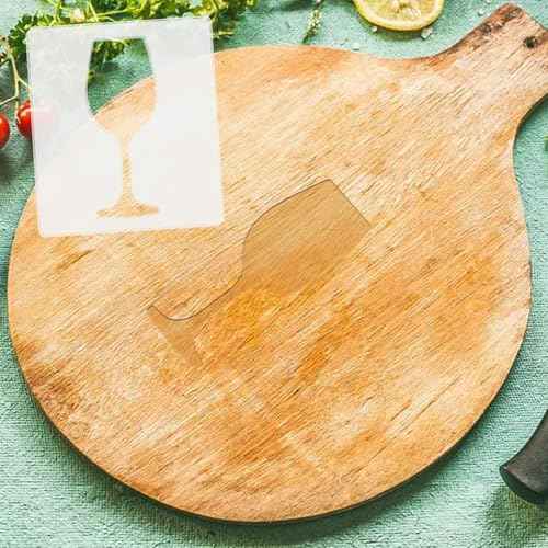 Wine Glass Router Templates, Acrylic Router Inlay Template for Woodworking, 5mm Thick Decorative Template Router Jig Woodworking Craft Tracing Stencils Guide Tool