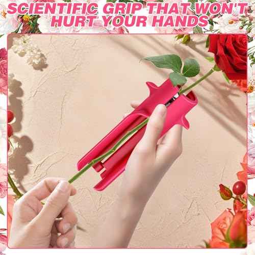 Rose Stem Thorn Stripper Tool Thorn Remover Leaf Stripper Tool, Flower Cleaner Cutter Rose Red, Floral Arrangements New Upgrades Efficient Professional Florist for Flower Shop Home Gardening