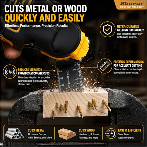 Bionso 55PCS Oscillating Saw Blades Kit - Universal Titanium Multi-Tool Blades for Wood, Metal, Plastic, 55 Pieces