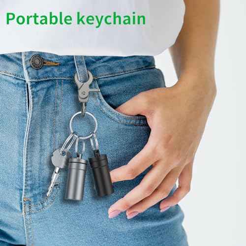 Portable Ear Plug Carrying Case, Urekt Waterproof Metal Earplug Case Keychain Container Holder£¨2 Pack£©