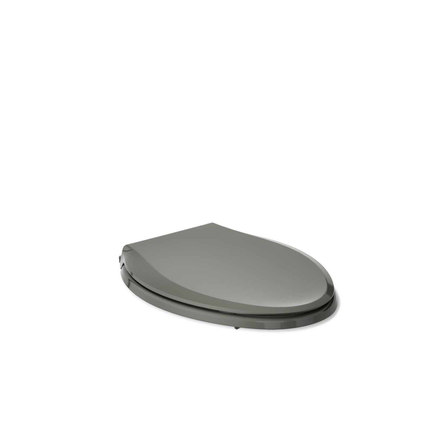 KOHLER 4636-RL-58 Cachet ReadyLatch Elongated Toilet Seat Slow Close, Soft Close Toilet Seat Quiet Lid, Contoured Grip-Tight Bumpers Installation Hardware, Aparment Essentials, Thunder Gray