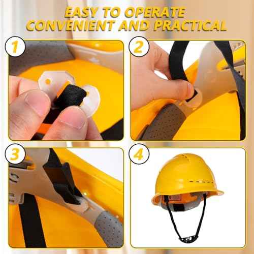 BESPORTBLE Universal Hard Hat Chin Strap - Adjustable Helmet Strap with Protective Buckle Professional Safety Helmet Accessory with Rounded Edges for Comfortable Secure Fit 1Pc (Black)