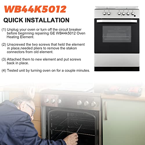 WB44K5012 Oven Bake Element Replacement for GE/Hotpoint/Kenmore 240V 2585W