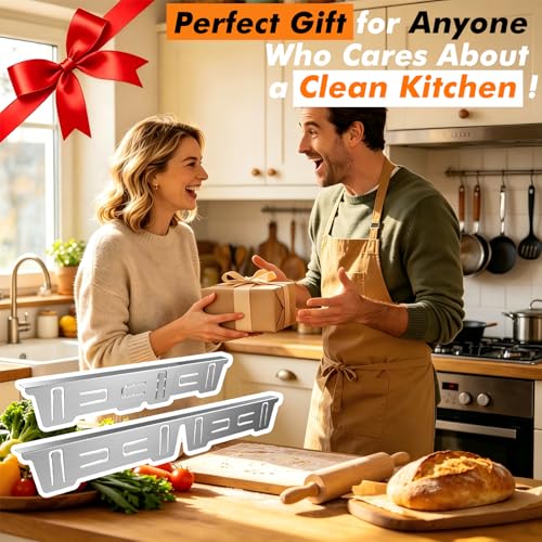 VAYAGARDEN Silver Retractable Stove Gap Covers 13.8"–27.6" x 1" (2 Pack)