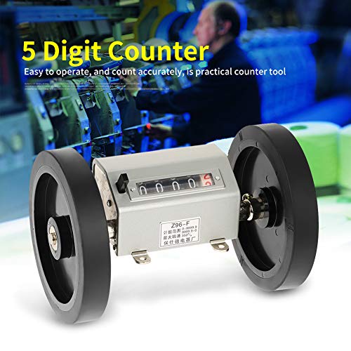 Walfront Length Counter 0-9999.9 m Rolling Wheel 5-Digit Meter Counter