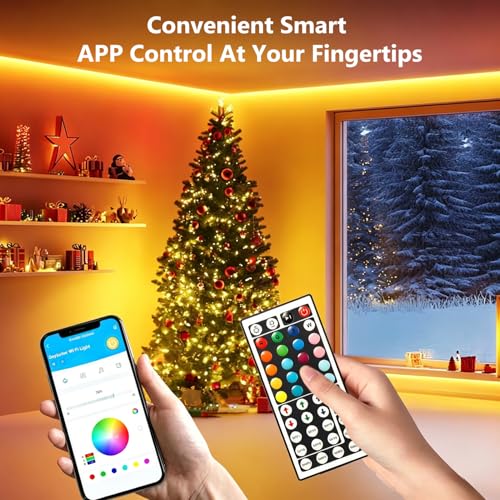 DAYBETTER 110ft RGB LED Strip Lights Smart App & IR Remote Control, Music Sync