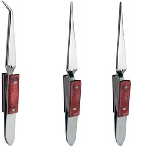 Fiber Grip Soldering Tweezers Set – 3 Pack Cross Lock Tweezers for Jewelry Making, Electronics, Watch Repair, Glasswork, Precision Soldering – Heat Resistant Tool Kit