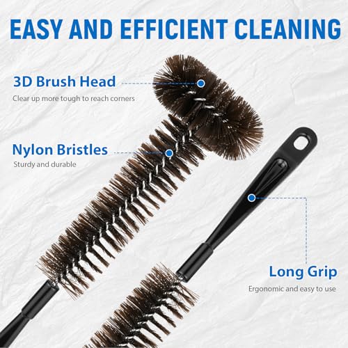 Ullnosoo 2 Pack Garbage Disposal Cleaner Brush — Extra-Long 15in 3D Nylon Bristle, Universal Fit