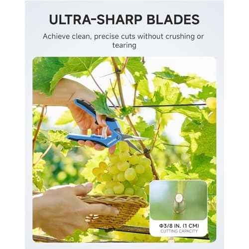 Fondwell 6.5" Pruning Shears Trimming Scissors: 2 Pack of Small Garden Snips with Micro Tip - Plant Clippers of High Cutting Efficiency