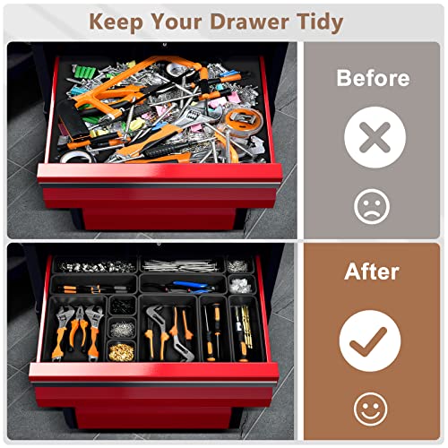 A-LuGei Military Grade 69-Piece Toolbox Organizer Set with 5 Sizes for Garage & Home