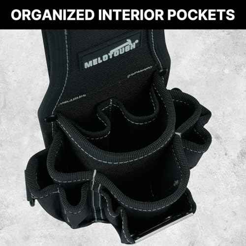 MELOTOUGH Pocket Tool Belt Pouch-Small Tool Pouch with Quick Release Belt Clip,Clip on Larger Pockets & Loop, Clip on-Tool Holder Accessory