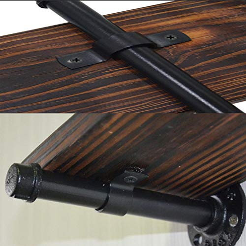 black Carbon steel clamp Thickened pipe clamp u-shaped clip Metal dual hole DIY fasteners for pipe fixed Installation 6pcs (1/2inch)