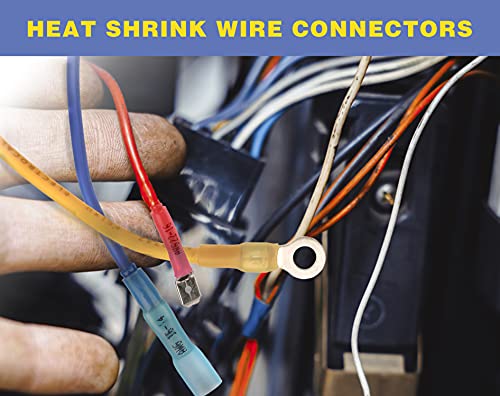 haisstronica 200PCS Heat Shrink Butt Connectors & Crimper Tool Kit, AWG 22-10, Without Wire Stripper
