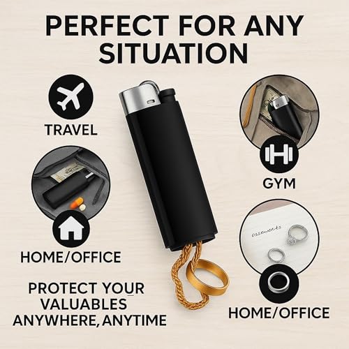 IN SELECT Lighter Diversion Safe Stash, Hidden Storage Compartment Secret Compartment Container for Jewelry, Travel, Camping, and Everyday Carry (No spark, No flame) One piece in Black
