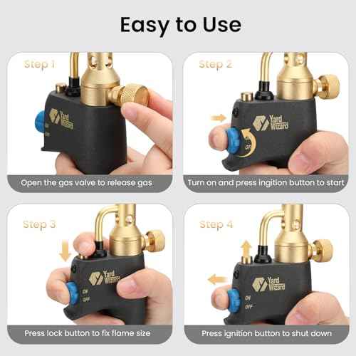 Propane Torch Head, Map Gas Torch with Igniter and Flame Adjustable, Hand Blow Torch with Fuel by Propane MAPP MAP PRO Gas, for Plumbing Soldering Lighting Campfires and Grills (CSA Certified)