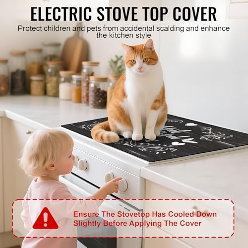 Grateful NYZE Stove Top Cover Mat 28.5x20.5 in – Heat-Resistant Glass Cooktop Protector