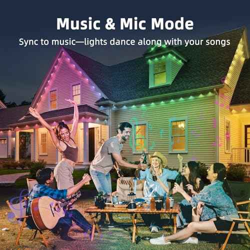 50FT Permanent Outdoor Lights, RGB LED Eaves Lights with App/Remote Control,Waterproof Smart String Light for Christmas and All Holiday Decor,Daily and Party Lighting,House Roof and Garden Lighting