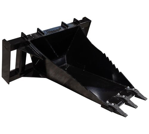 Mytee Products 46" Deep Stump Bucket Tree Scoop Digger with H&L 230 Series Teeth and Pins for Ripping Roots, Digging, Uprooting Stumps, Land Clearing, and Handling Large Debris.