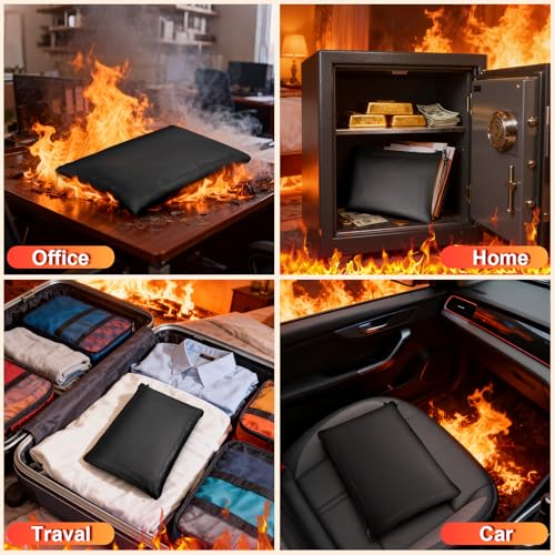 Fireproof Waterproof Document Bag 13.5 x 10 Inches for Safe Storage