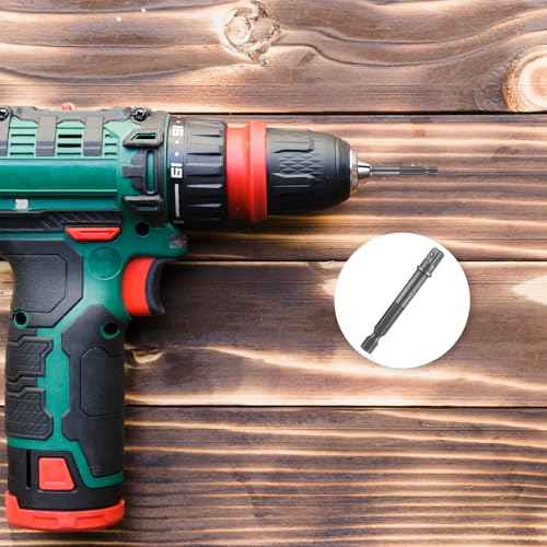 6 Pack 1/4 Inch Square Socket Adapter Bits for Drill and Impact Driver - Power Bit Set for Automotive DIY, Hex Shank, Silver