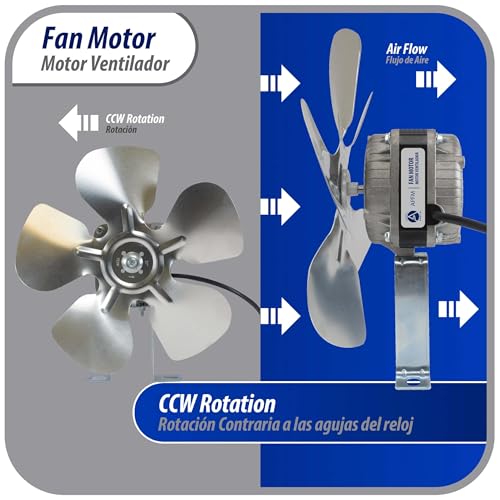 APPLI PARTS 10W 115V Refrigeration Condenser & Evaporator Fan Motor - Includes Aluminum Fan Blade & Base, Universal Fit