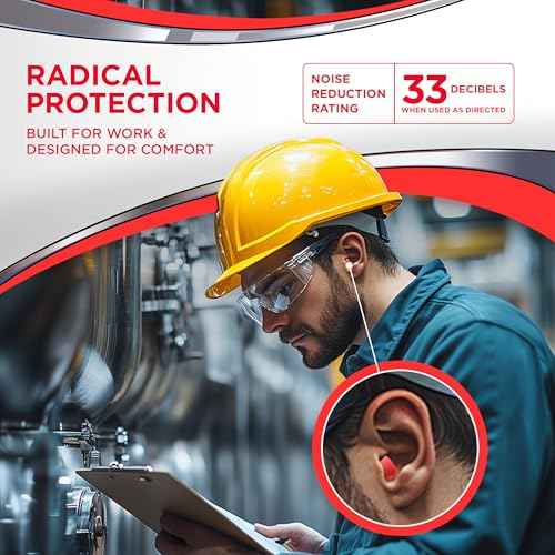 Hearos Radical Protection Foam Ear Plugs, Hearing Protection, NRR 33, 12 Pair, Orange (5801)