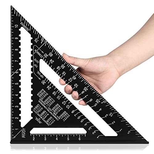 Aluminum 12-inch Rafter Square Professional Carpenter Measuring