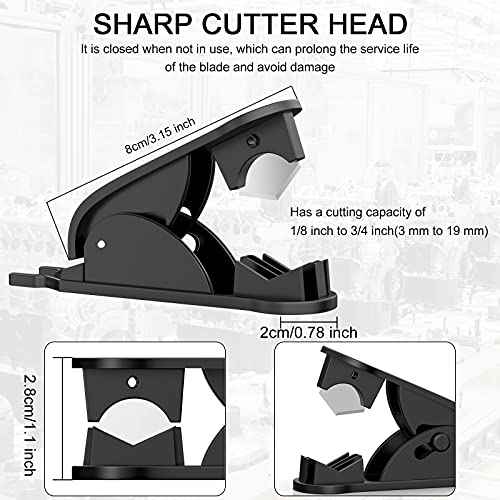 6Pcs PTFE Tube Cutter, PE Hose Pipe Cutter Plastic Tubing Cutting Tool for Nylon PU PVC Tube Cut Up to 3/4 Inch OD Tube (Black)