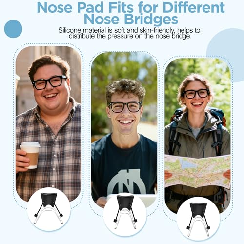 BonFook HiBloks Smart Glasses Accessories for Ray-Ban Meta, with 1 Pair of Anti-Slip Ear Grips, 15PC LED Light Blocking Stickers and 1 PC Nose Pad Grip Holder Kit for Wayfarer/Skyler(Gen 1&Gen 2)