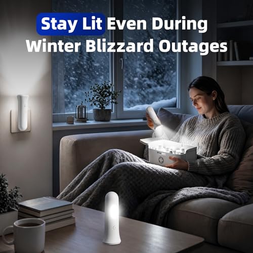 ROSSEX White 4-in-1 Emergency Wall Night Light & Flashlight 3-Pack