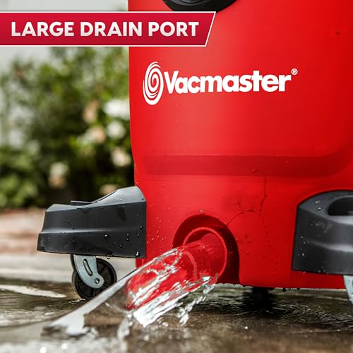 Vacmaster 12-Gallon Heavy-Duty Wet/Dry Shop Vacuum with 5.5 Peak HP, Red