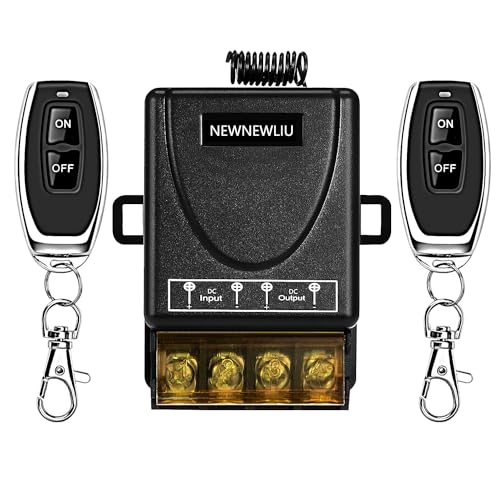 NEWNEWLIU 12V-72V Wireless Remote Switch with 30A Relay for High-Power Devices