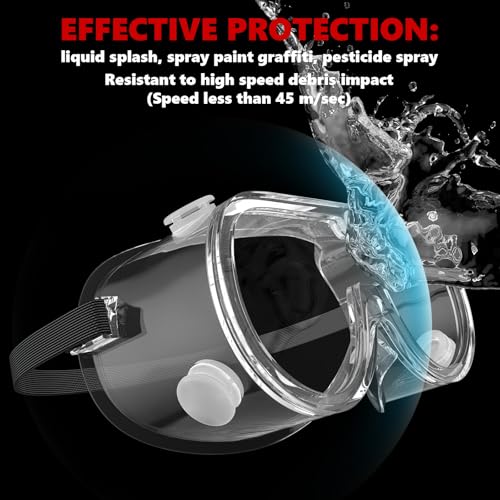 Super More Anti-Fog Safety Goggles Transparent Clear Lens Wide-Vision Protective Eyewear