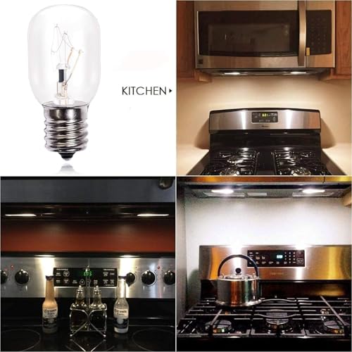 40W E17 Microwave Oven Light Bulb - 6 Pack, Incandescent Replacement for Whirlpool/GE/Maytag
