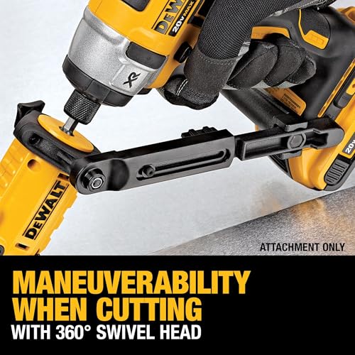 DEWALT Metal Shear/Cutter Drill Attachment - Impact Ready, 360° Pivot, Cuts 18GA - Variation 1