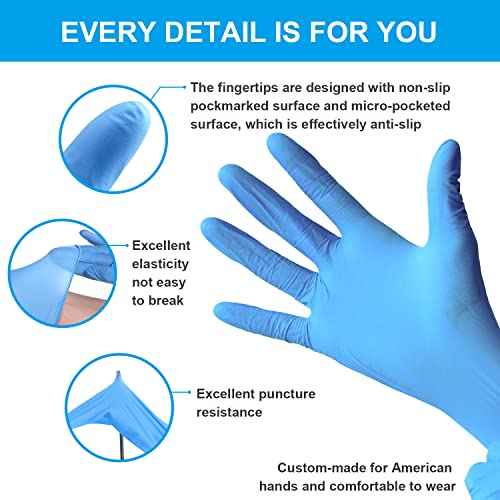 FINITEX Nitrile Disposable Medical Exam Gloves 4 mil Powder-free Latex-Free 100 PCS Examination Home Cleaning Food Gloves