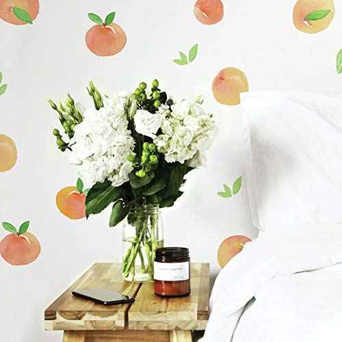 RoomMates RMK4583SCS Sweet Peaches Peel and Stick Wall Decals, Peach, Orange, Yellow, Green
