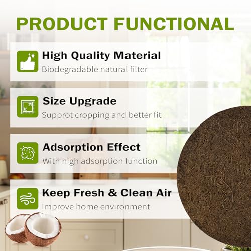 ENLOY 7.25-Inch Biodegradable Natural Filter for Kitchen Compost Bin 12 Pack (Biodegradable)