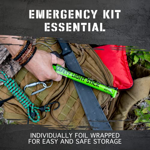 Glow Mind 12 Pack Green Emergency Glow Sticks - 12 Hours Bright Survival Lights