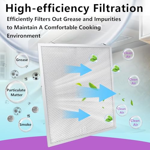 2-Pack S99010430-002 Range Hood Filter for Broan Nutone HPFA130 13-7/8" x 15-3/4" x 3/8" - Aluminum Mesh with Stainless Frame