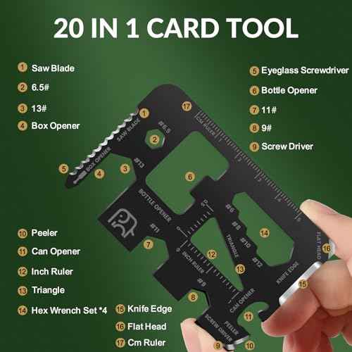 Stocking Stuffers for Adults Men Women, Gifts for Men, 2 Pack 20 in 1 Wallet Credit Card Multitool, White Elephant Christmas Gifts, Mens Stocking Stuffers for Him, Boys, Husband, Dad