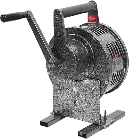 Amarine Made Heavy Duty Manual Crank Air Raid Siren with Base Mount - Hand Operated Emergency Alarm, 120dB Loud Outdoor Survival Siren