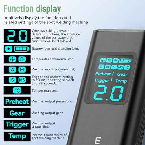 Battery Spot Welder, Battery Welder 99 Gear Adjustable Handheld Spot Welder with LCD Screen Automatic and Manual Modes Portable Spot Welding Machine for Welding Nickel Strips and Iron