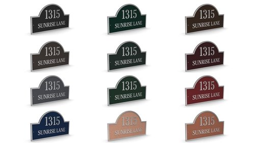 Personalized Aluminum Home Address Plaque - Arch Design