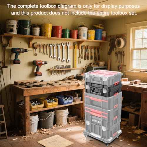 Anyyion 17In Tool Box,Double handles, Stackable, Essential for Home Decor.£¨Internal Size:16.54¡±L*10.55¡±W*4.33¡±H) (Double handles)
