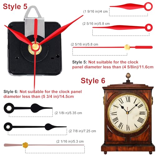 Silent Quartz Clock Mechanism Kit with Short Hands for DIY Repair - EMOON 3-Piece Set