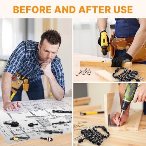 6PCS Keychain Bit Holder,Hex Drill Bit Holder for Impact Driver Drill Bit,Screwdriver Bit Holders for Tools and Gifts for Men,Black