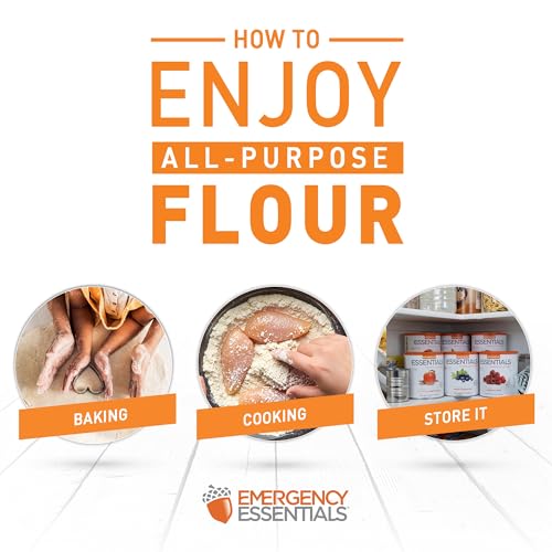 Emergency Essentials All-Purpose White Flour - 25-Year Shelf Life, Enriched, #10 Can, 53 Servings