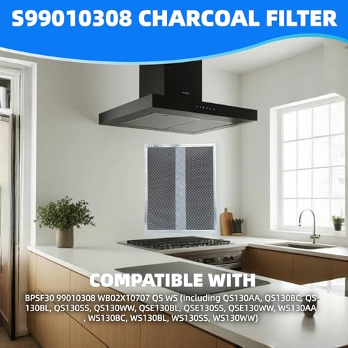 WZKO Charcoal Range Hood Filter 99010308 – Pack of 2, 10.83 x 13.39 in